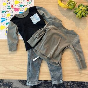 Kids Long Sleeve Shirt Set & Skinny jeans bundle little bipsy 6-12 months